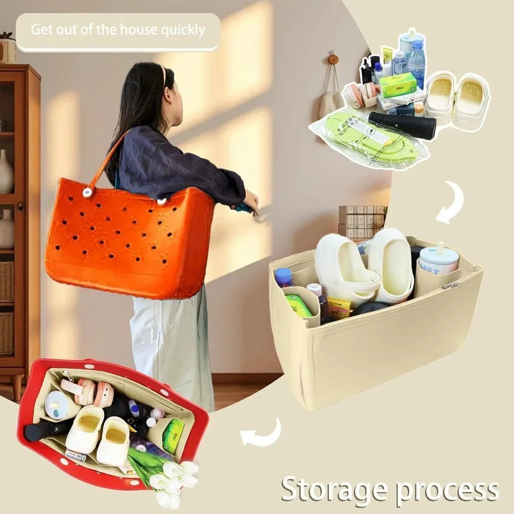 Felt Organizer Insert for Bo B Tote Large Capacity Stylish Bag Accessory